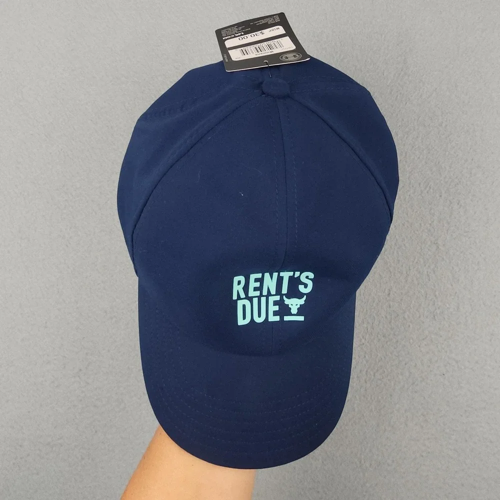 Under Armour Hat Cap Strap Back Womens One Size Blue Rent's Due UA Free Fit NWT